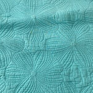 Twin Bed Elegant Teal Floral Quilt